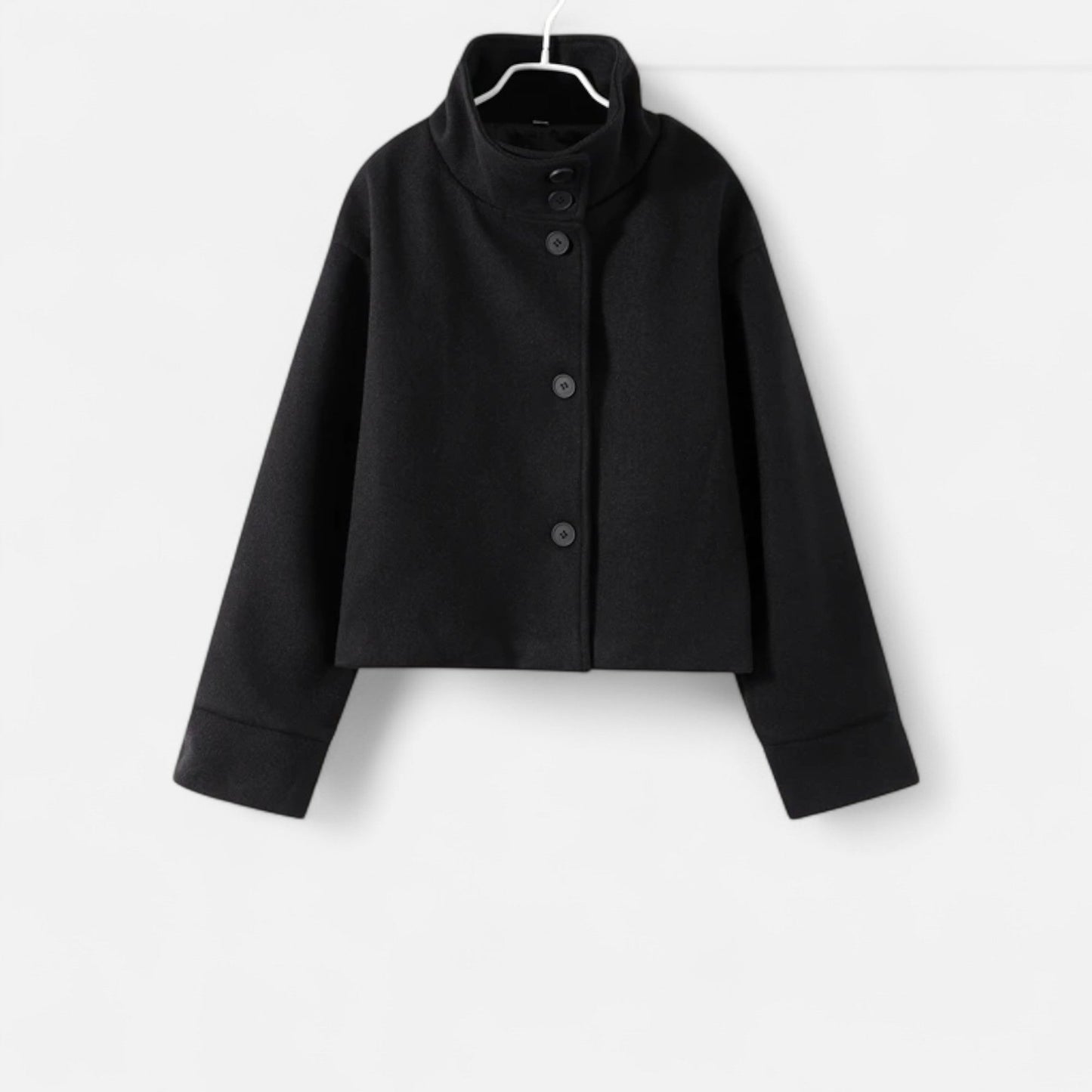 Women's Short Coat with Chic High Collar - Samberule