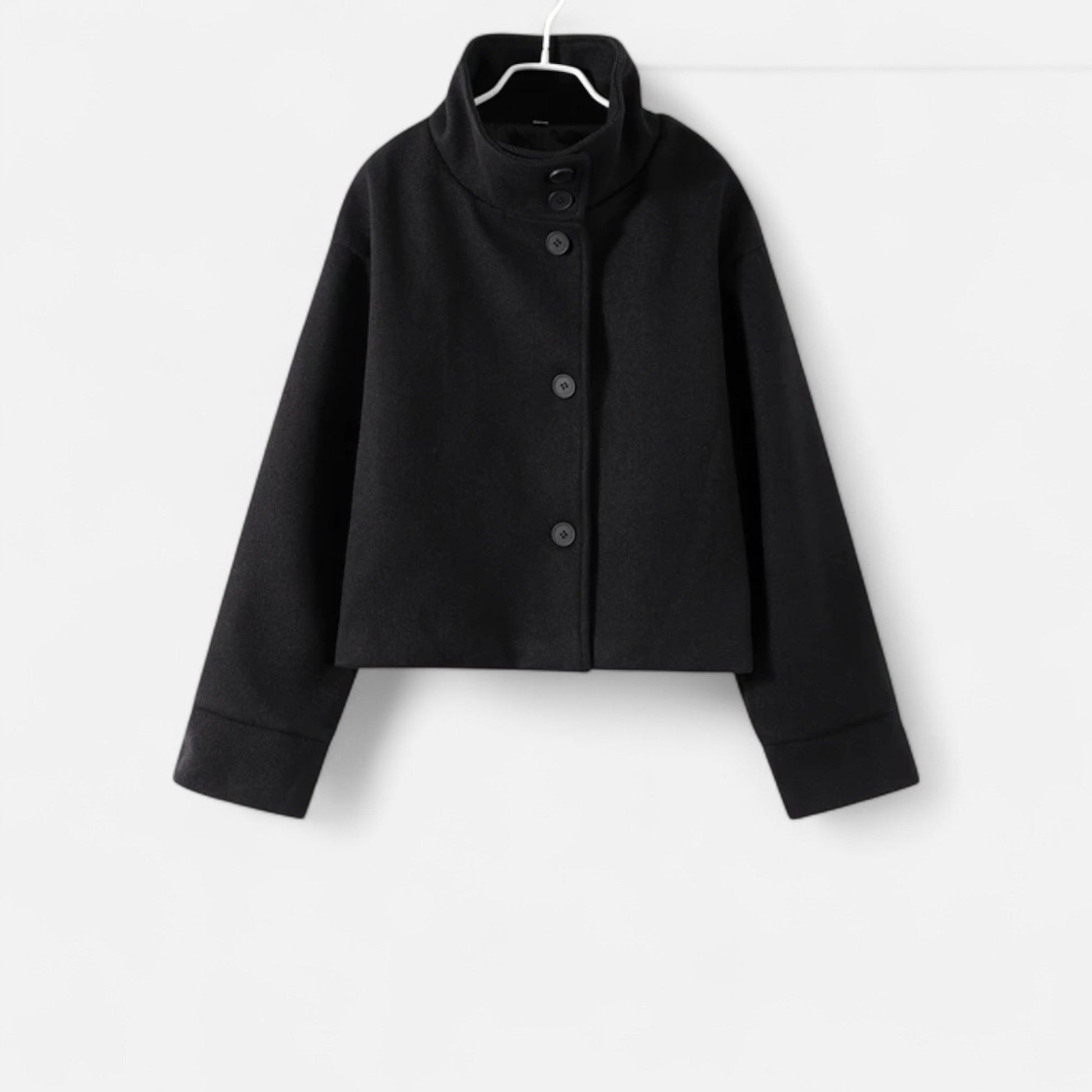 Women's Short Coat with Chic High Collar - Samberule