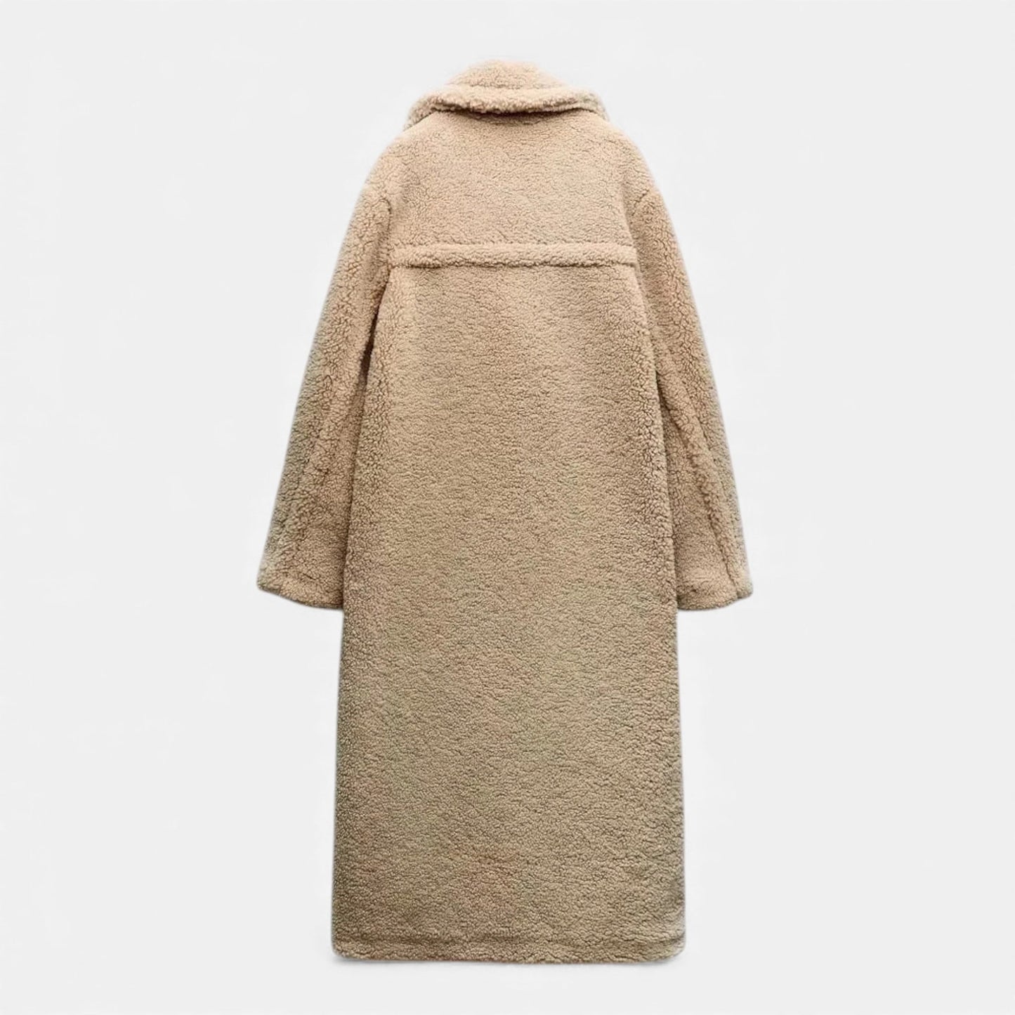Women’s Long Winter Coat with Turn-Down Collar - Samberule
