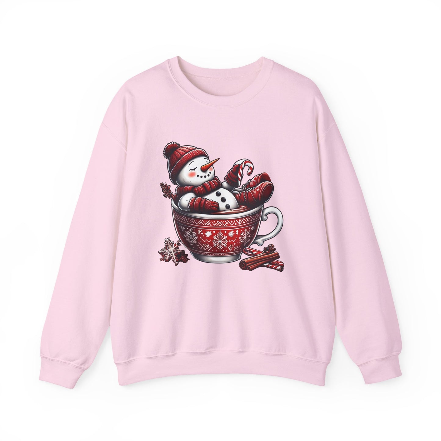 Cozy Snowman in Hot Cocoa Christmas Crewneck Sweatshirt