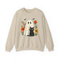 Cute Ghost Black Cat Halloween Crewneck Sweatshirt - Samberule