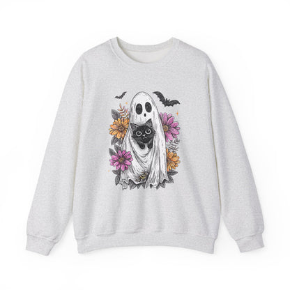 Halloween Ghost Cat Halloween Crewneck Sweatshirt - Samberule