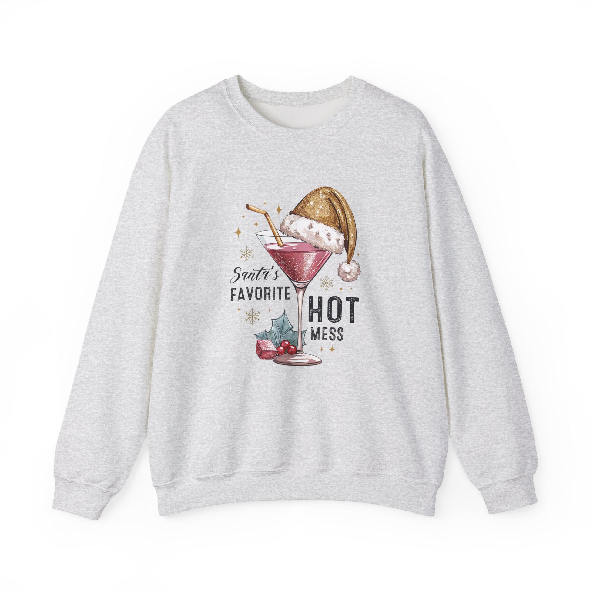 Santa's Favorite Hot Mess Christmas Crewneck Sweatshirt - Samberule