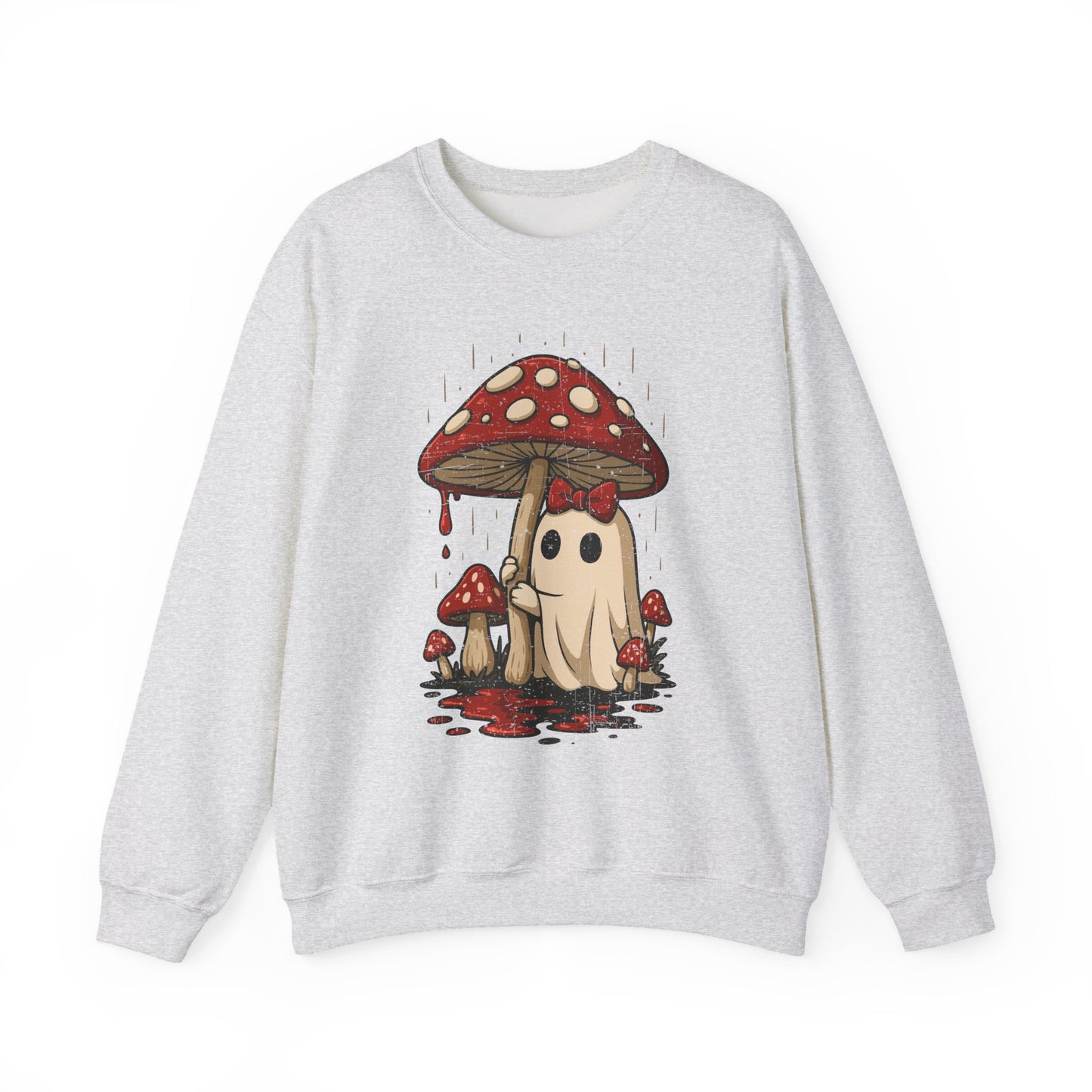 Cozy Mushroom Ghost Halloween Crewneck Sweatshirt - Samberule