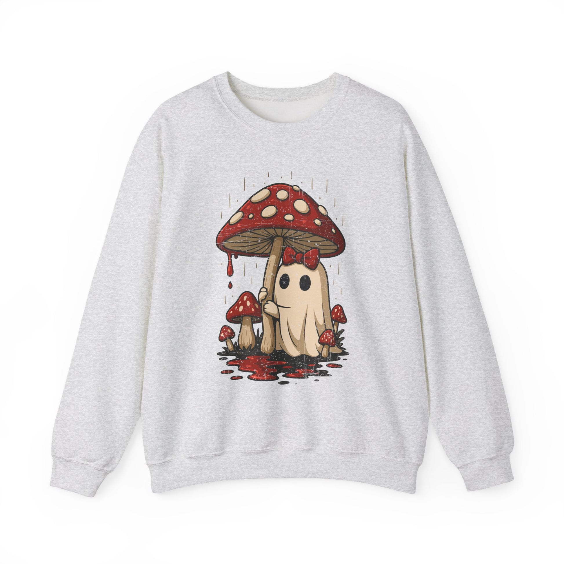Cozy Mushroom Ghost Halloween Crewneck Sweatshirt - Samberule