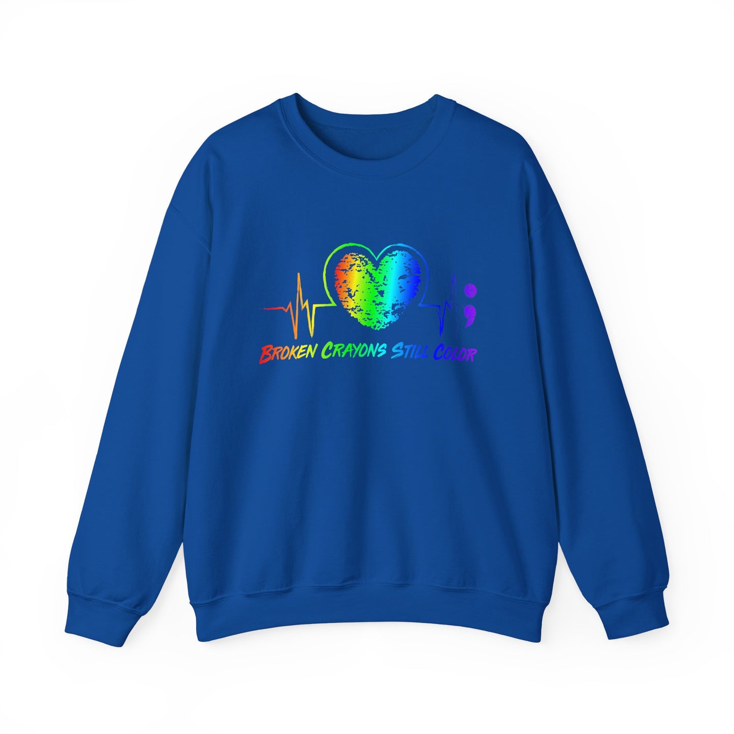 Rainbow Heart Mental Health Crewneck Sweatshirt