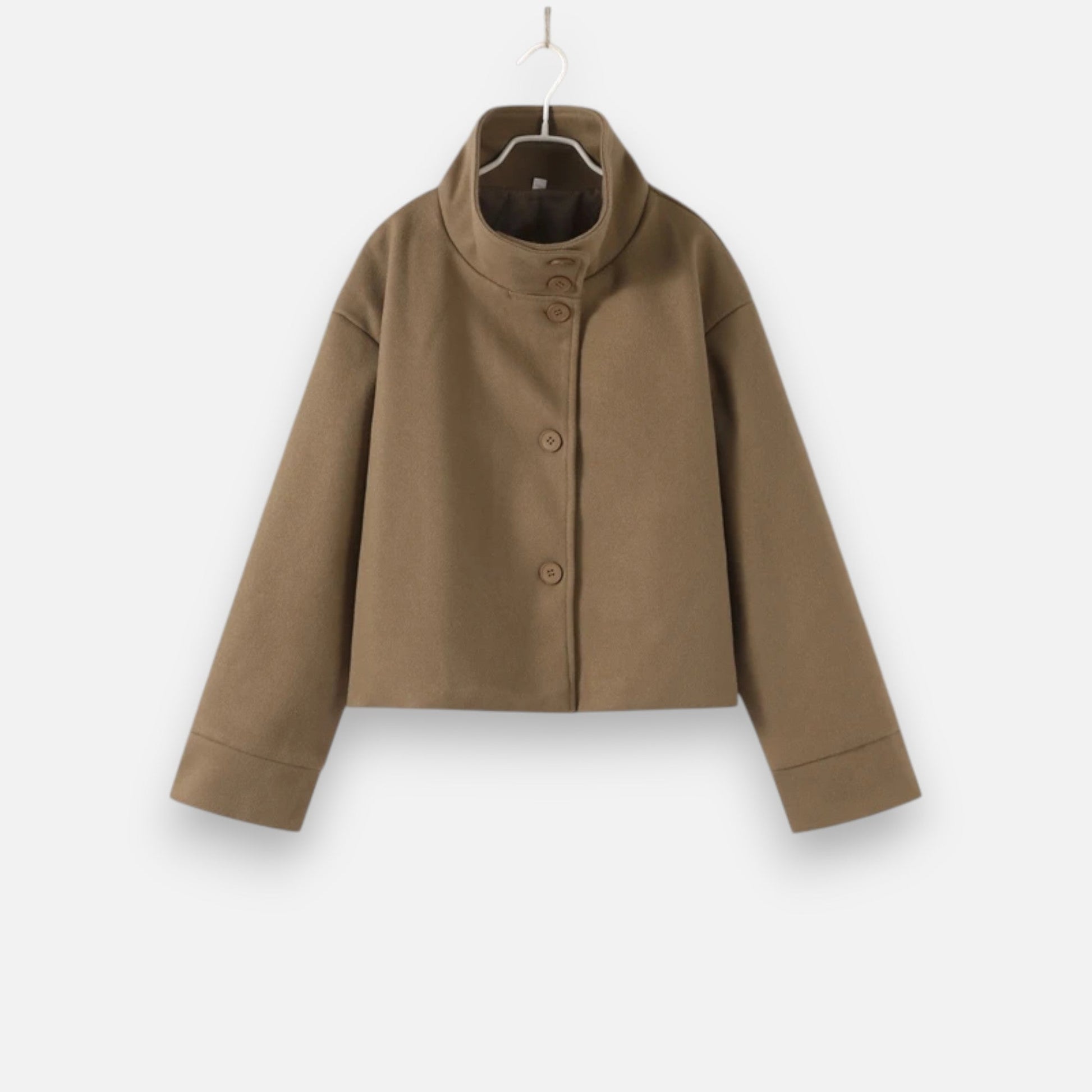 Women's Short Coat with Chic High Collar - Samberule