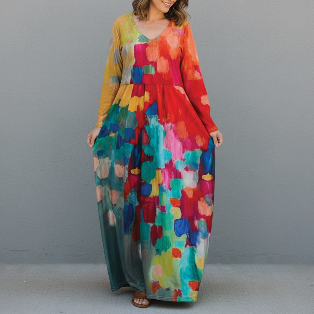 Brenda - V-Neck Midi Dress - Samberule