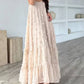 Flower Decor Pretty A-Line Layered Loose Maxi Dress
