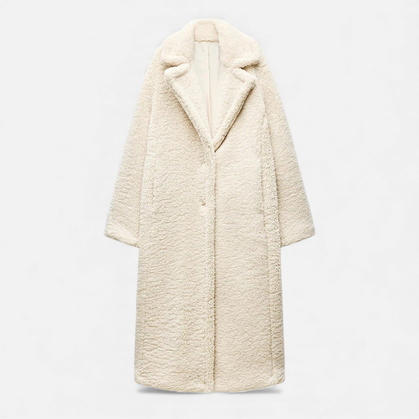 Women’s Long Winter Coat with Turn-Down Collar - Samberule