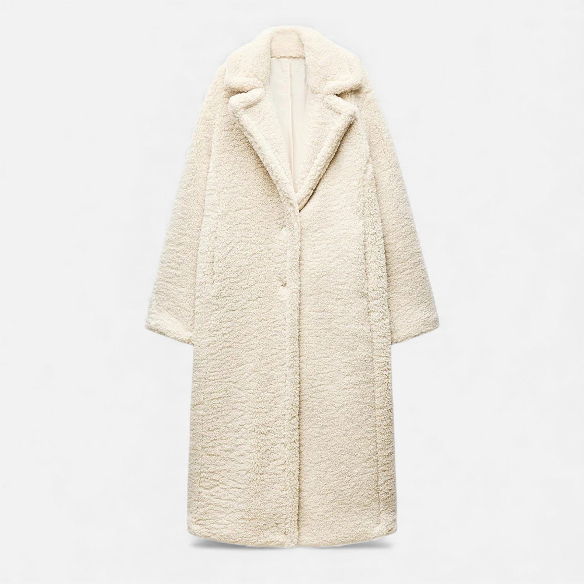 Women’s Long Winter Coat with Turn-Down Collar - Samberule