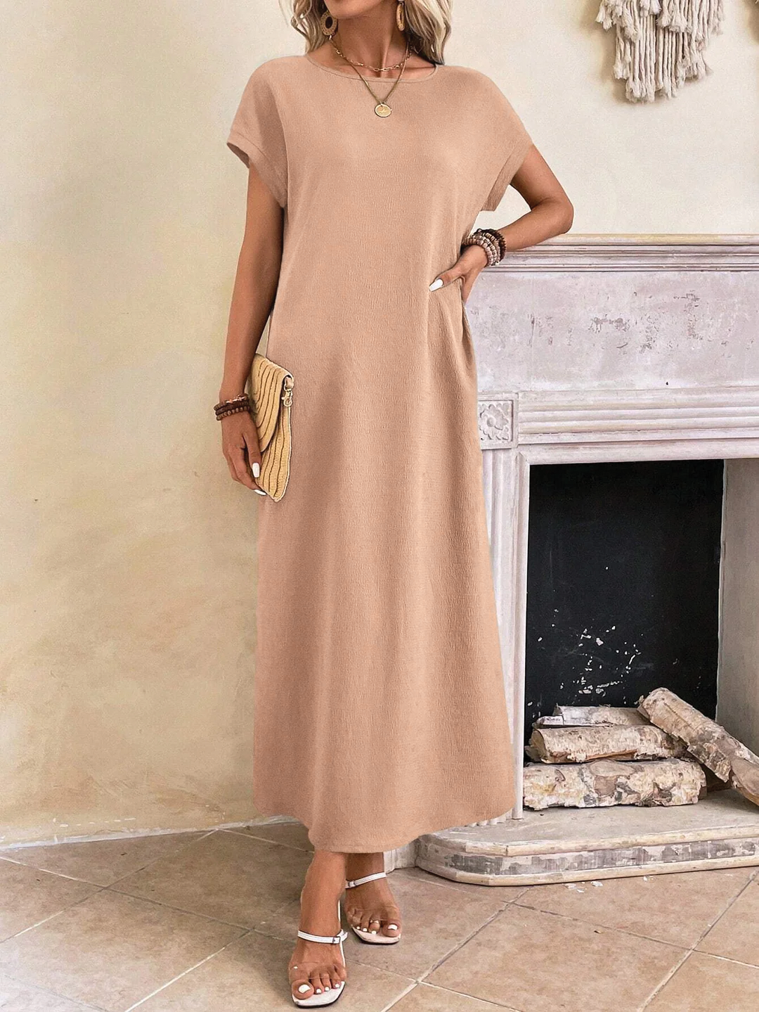 Stella - Casual Batwing Tunic Dress - Samberule