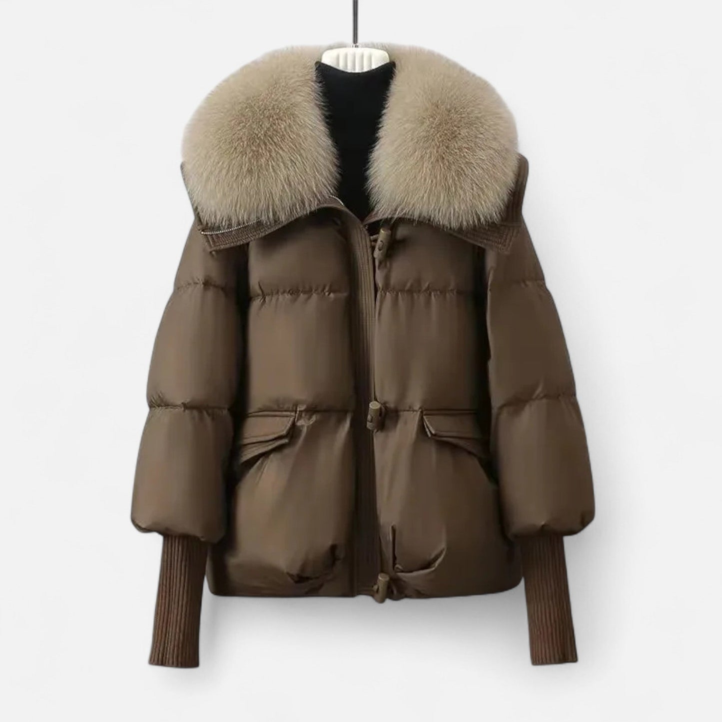 Women’s Puffer Jacket with Fur-Collar - Samberule