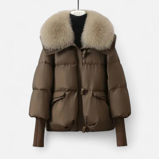 Women’s Puffer Jacket with Fur-Collar - Samberule