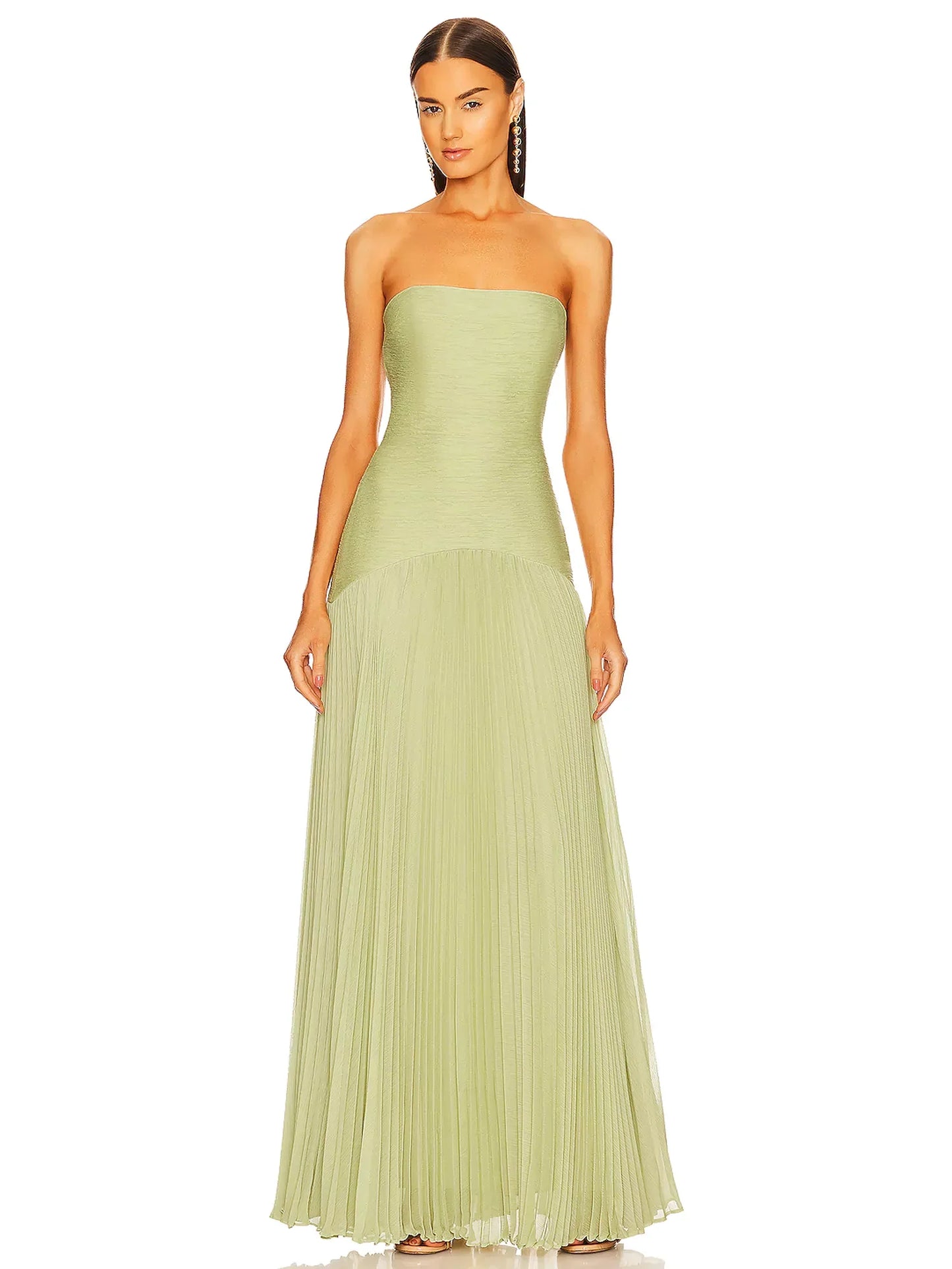 Ruby - Strapless Pleated Maxi Dress - Samberule