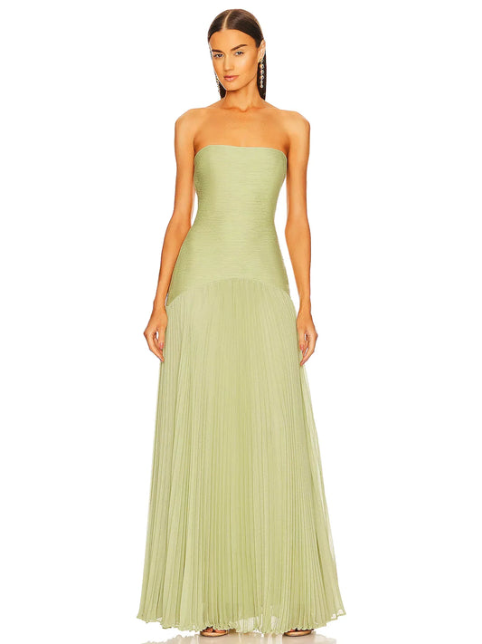 Ruby - Strapless Pleated Maxi Dress - Samberule