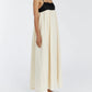 Black And White Loose Suspender Patchwork Maxi Dress