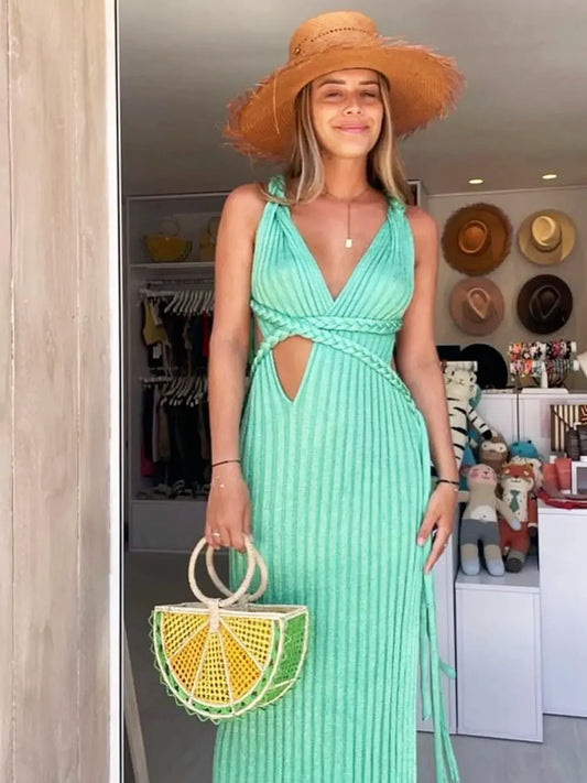 Mila - Knit Cut-Out Maxi Dress - Samberule