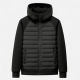 Men's Quilted Hooded Down Jacket – Spliced Design