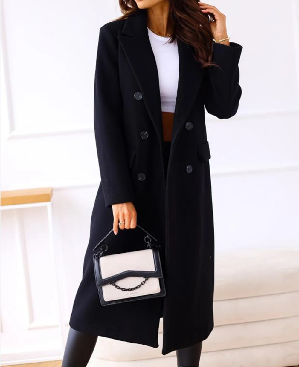 Lorena | Long Trench Coat – Elegant Winter Staple