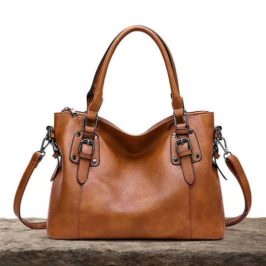 Sarah - Vegan Leather Structured Shoulder Bag - Samberule