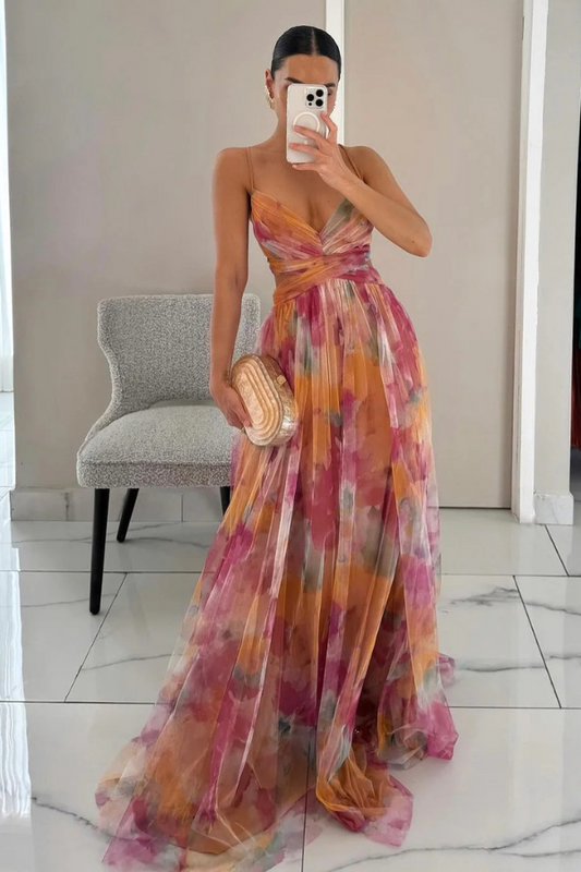 Hazel | Women Elegant Pleated Maxi Dress - Samberule
