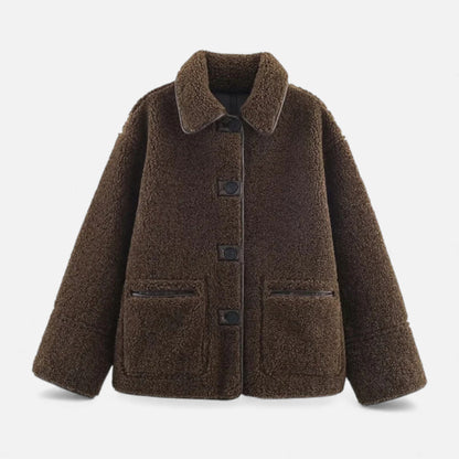 Women’s Reversible Brown Teddy Jacket - Samberule