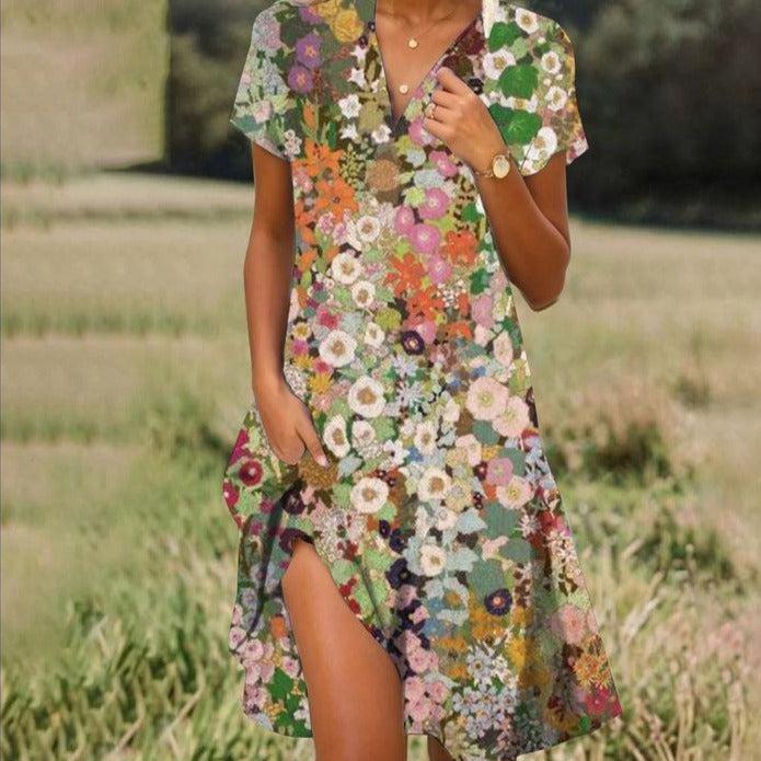 Arya - Floral Midi Summer Dress - Samberule