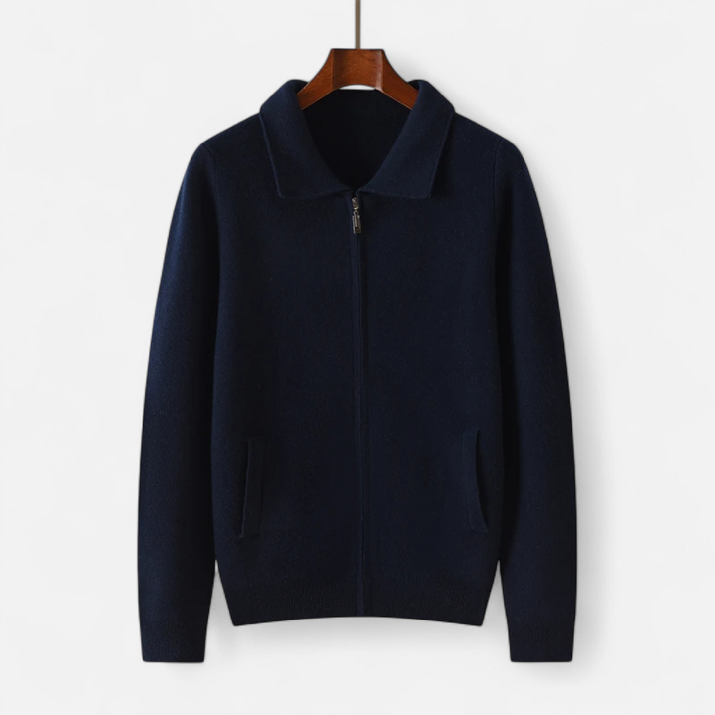 Men's Wool Zip-Up Sweater for Business