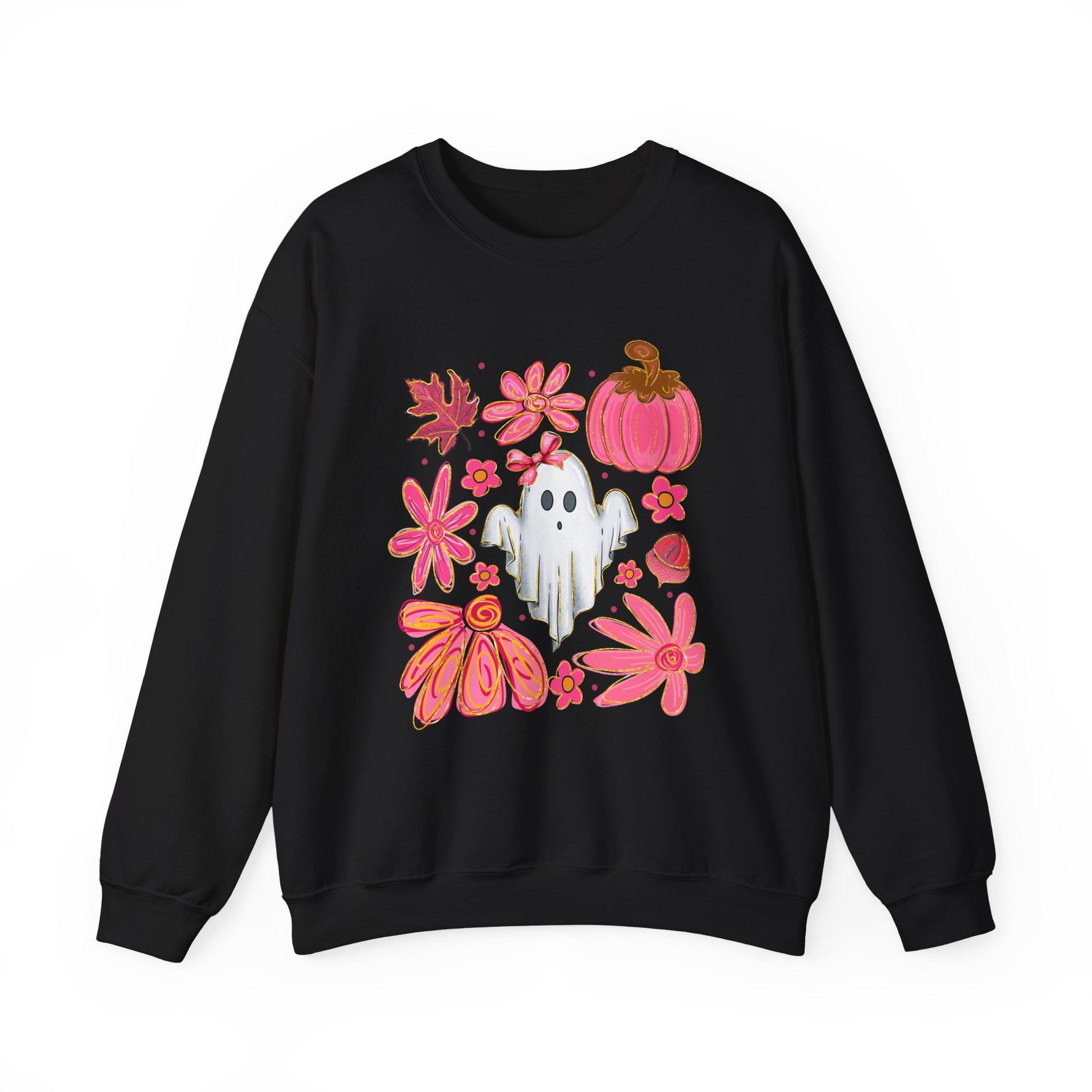 Ghost Floral Halloween Crewneck Sweatshirt - Samberule