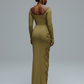 CARAMINA Sculptural Loop Maxi Gown