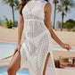 Knitted Hollow Vest Beach Sunscreen Midi Dress
