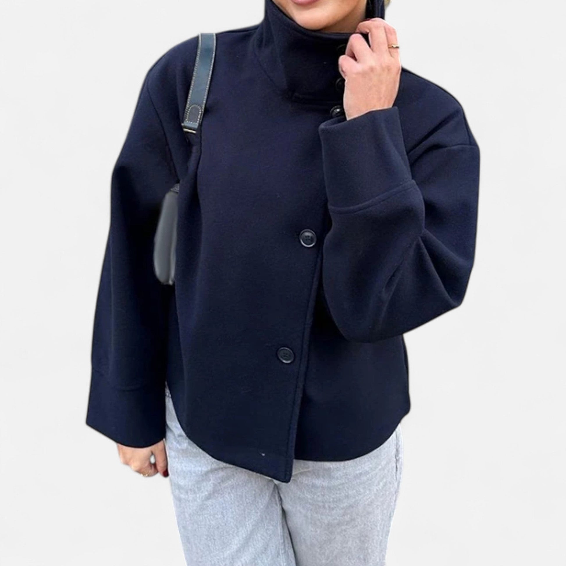Women's Short Coat with Chic High Collar - Samberule