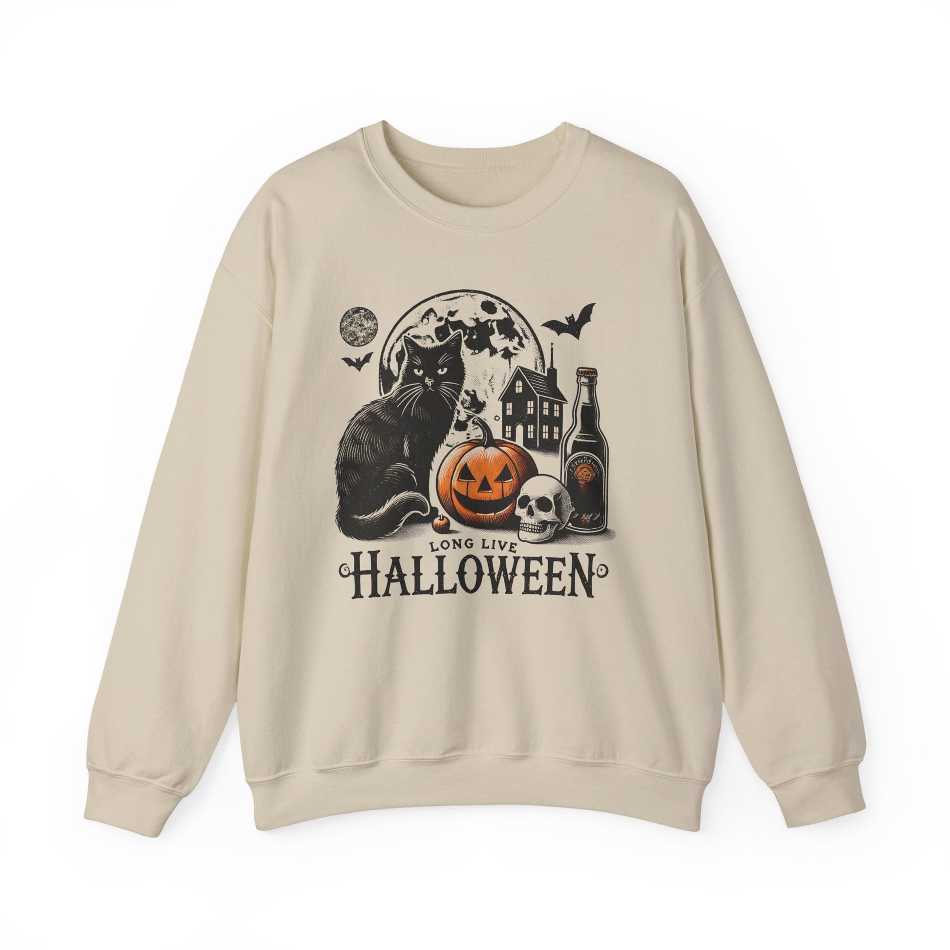 Long Live Black Cat Halloween Crewneck Sweatshirt - Samberule