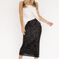 Charmed Sequin Midi Skirt | Black