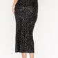 Charmed Sequin Midi Skirt | Black