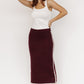Ava Knit Midi Skirt | Wine