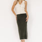 Ava Knit Midi Skirt | Dark Green