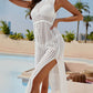 Knitted Hollow Vest Beach Sunscreen Midi Dress
