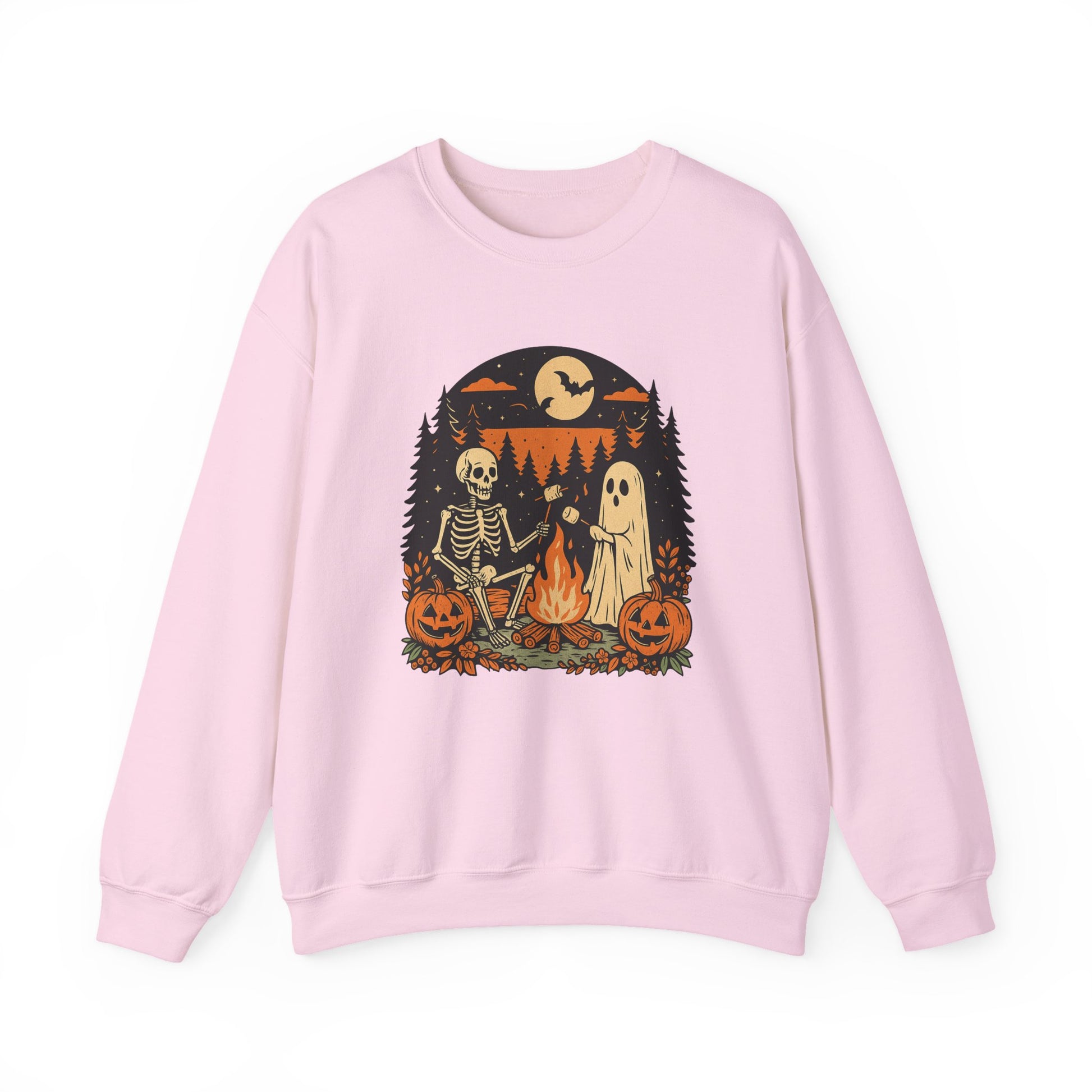 Skull Fall Bow Halloween Crewneck Sweatshirt - Samberule