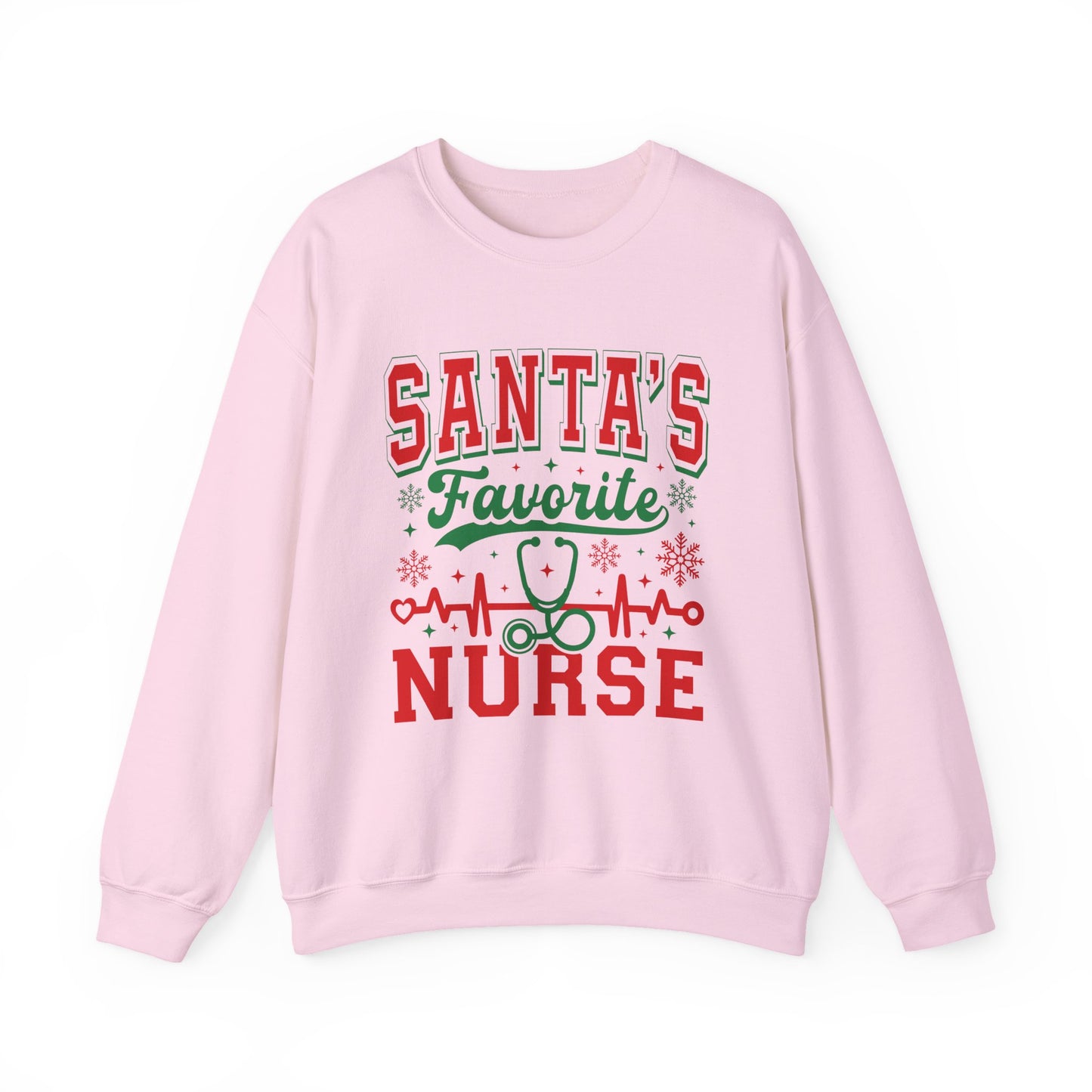 Santa"s Favorite Nurse Christmas Crewneck Sweatshirt