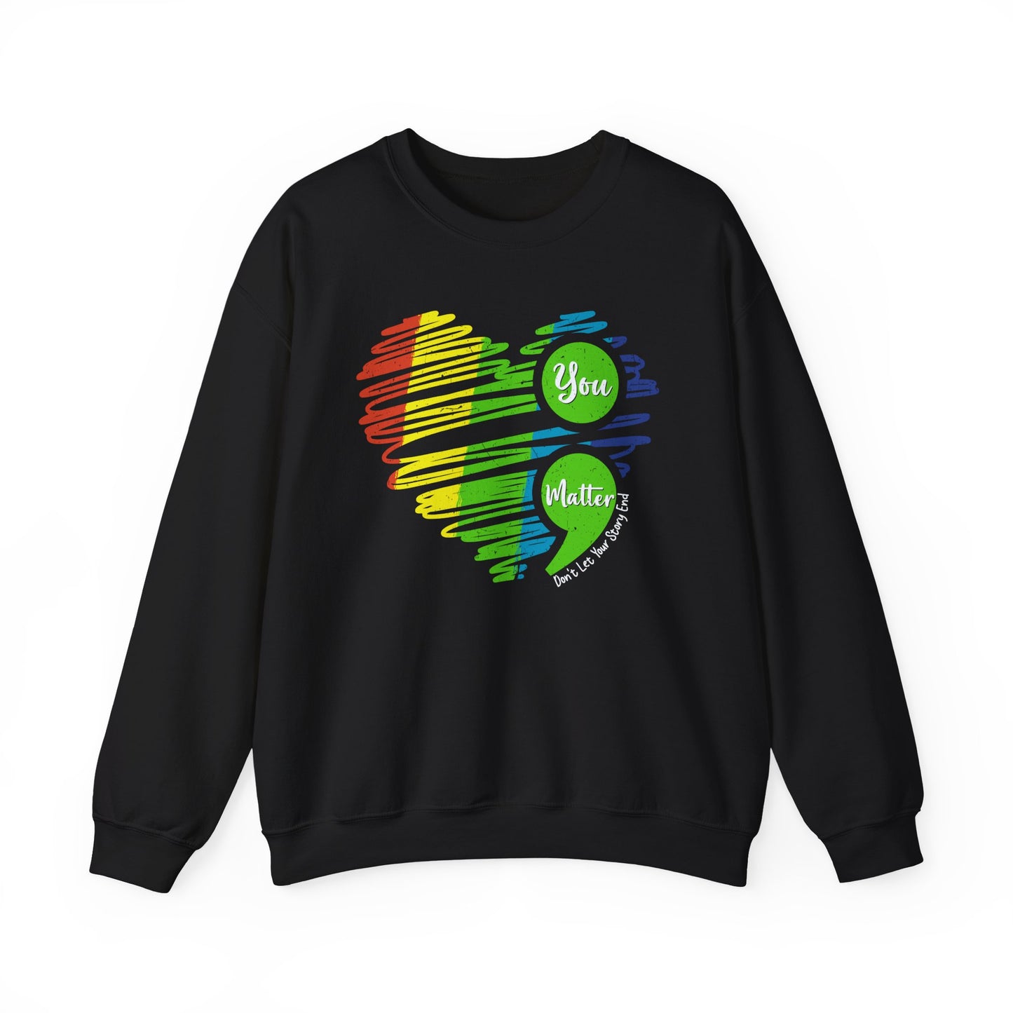 Colorful Pride Heart Mental Health Crewneck Sweatshirt