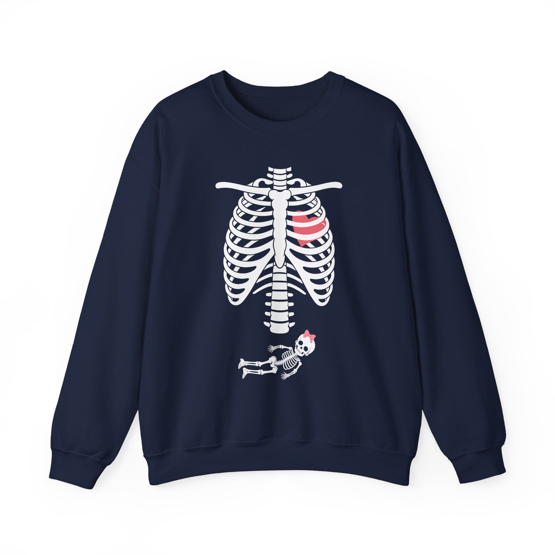 Pregnant Skeleton Halloween Crewneck Sweatshirt - Samberule