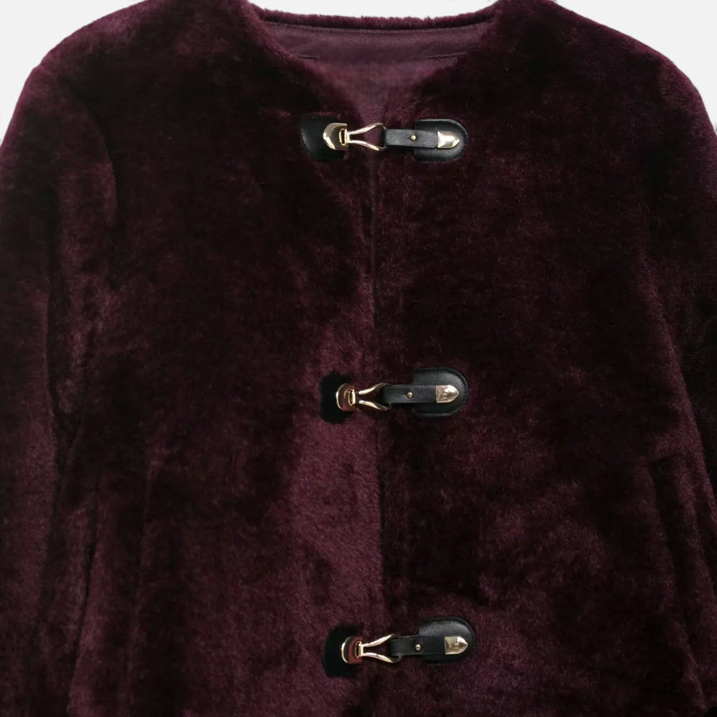 Women’s Faux Fur Jacket with Toggle Buttons - Samberule