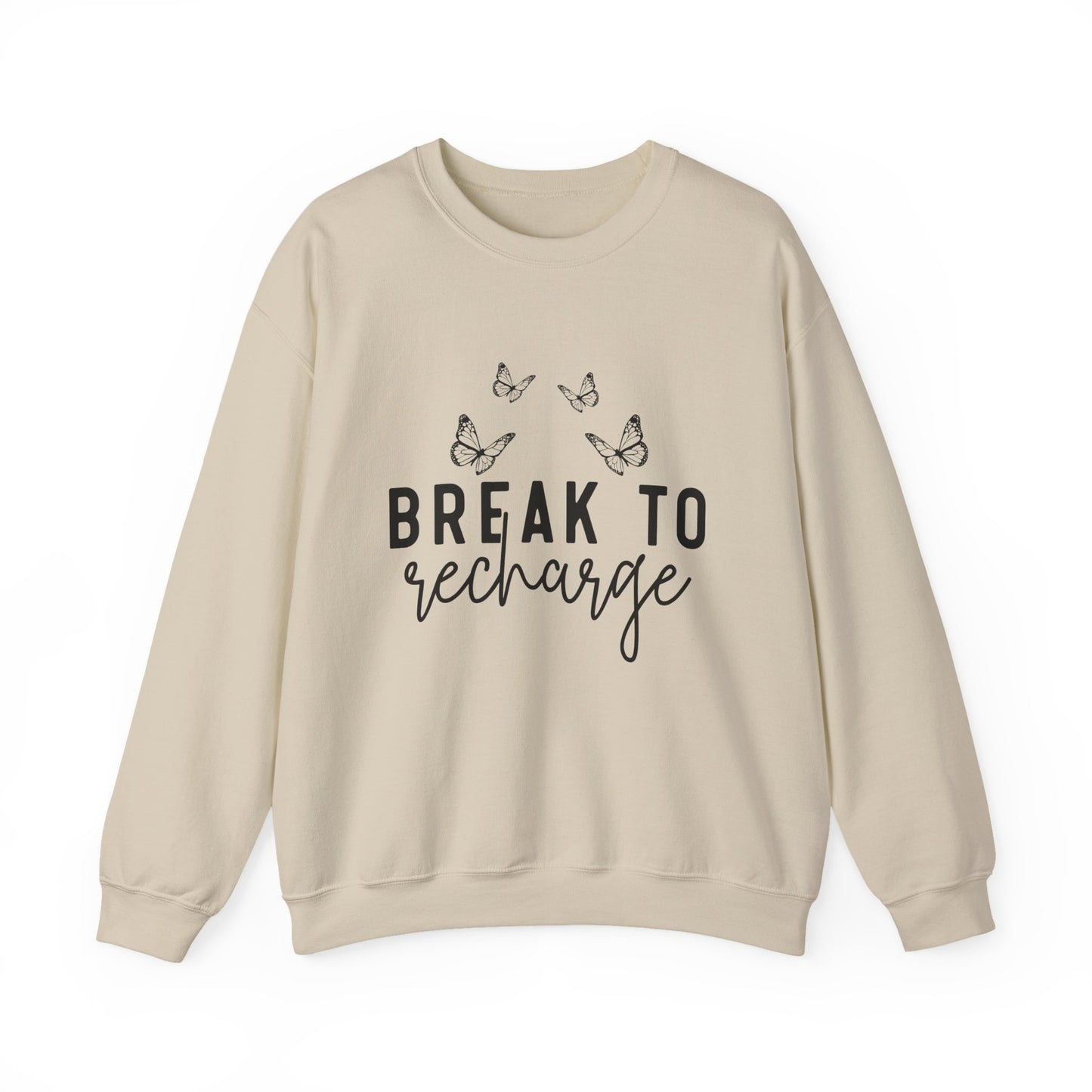 Break to Recharge Mental Health Crewneck Sweatshirt
