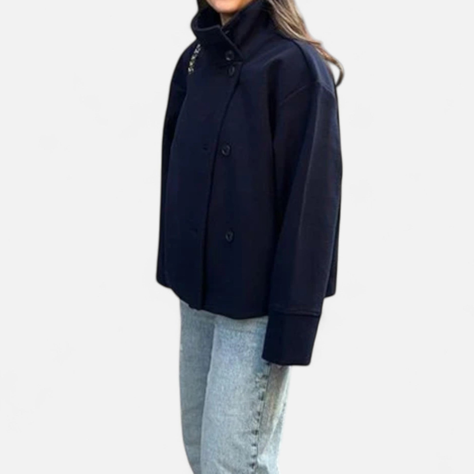 Women's Short Coat with Chic High Collar - Samberule