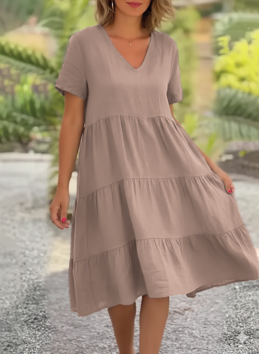 Julie - Tiered V-Neck Dress - Samberule