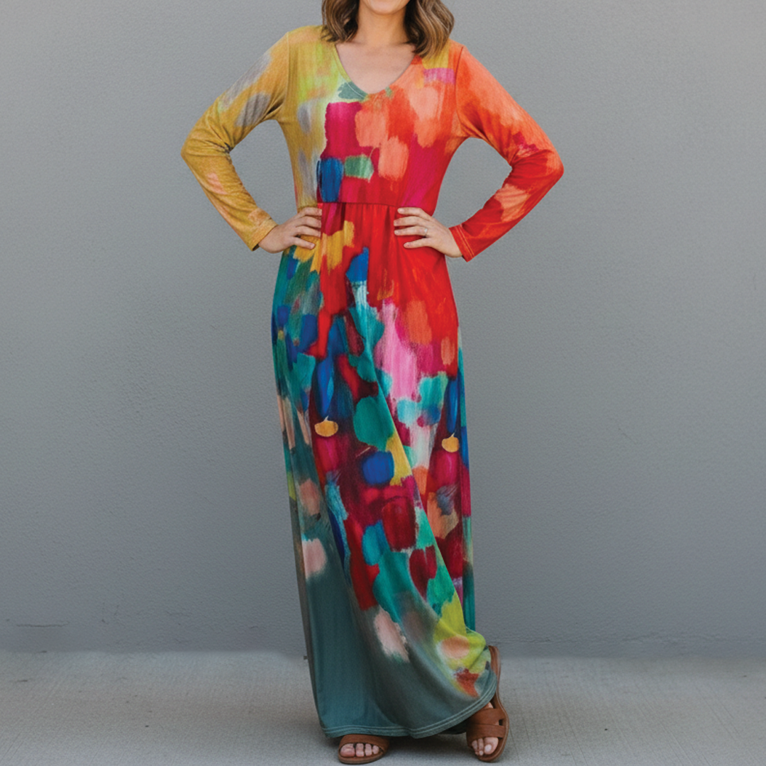 Brenda - V-Neck Midi Dress - Samberule