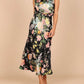 Halter Neck Floral Elastic Waist Maxi Dress