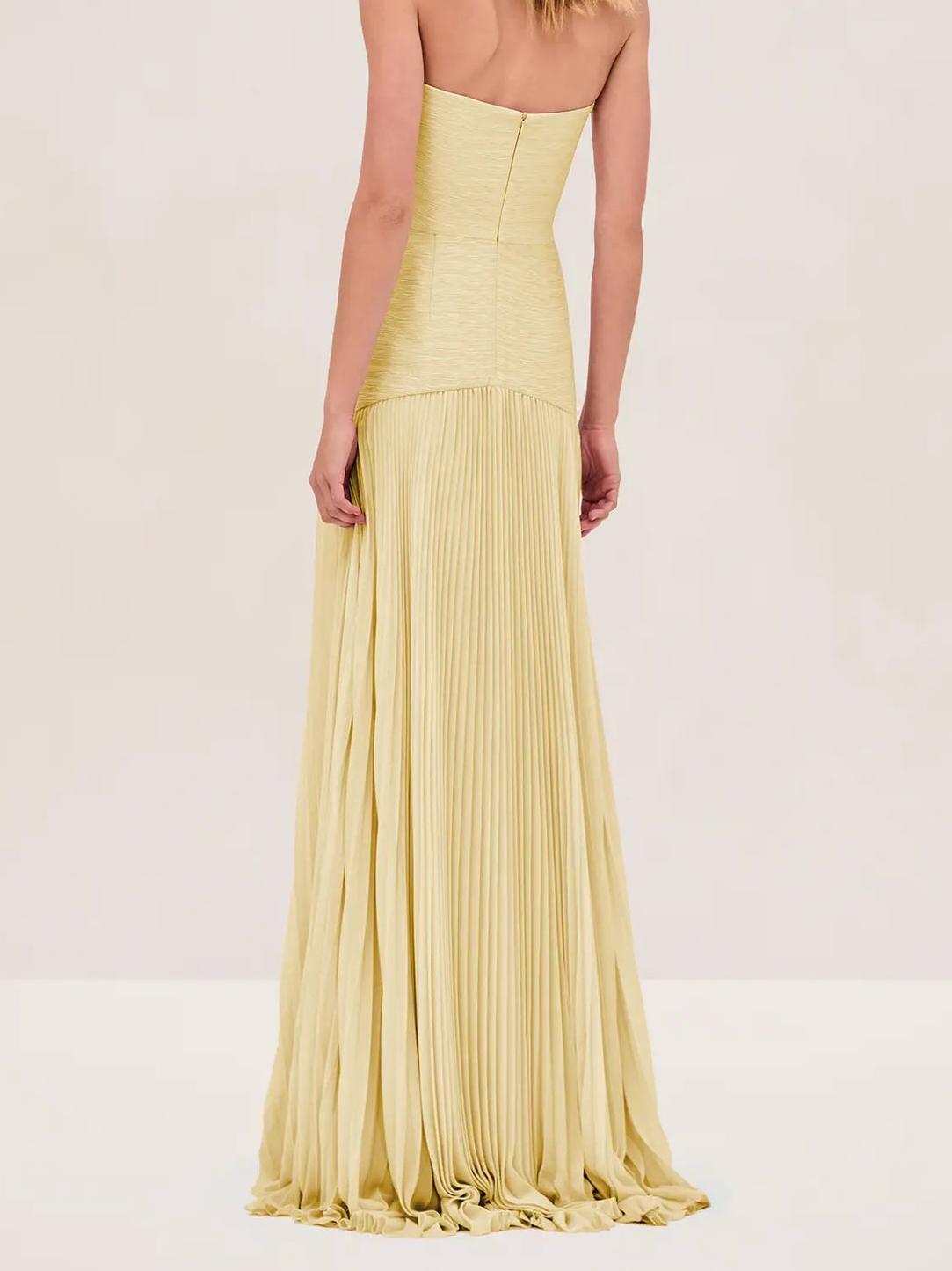 Ruby - Strapless Pleated Maxi Dress - Samberule